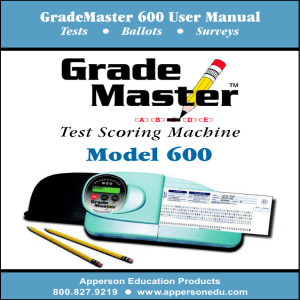 GradeMaster 600 User Manual