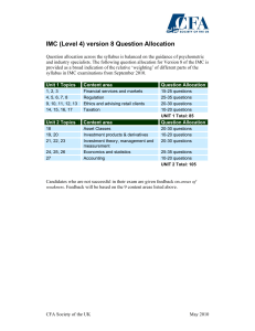 IMC (Level 4) version 8 Question Allocation