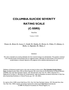 C-SSRS - Columbia Suicide Severity Rating Scale