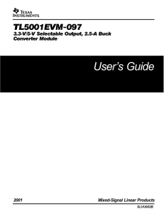 "TL5001EVM-097 3.3-V/5-V Selectable Output,2.5