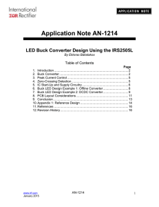 LED Buck Converter Design Using the IRS2505L