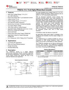 TPS6212x 15-V, 75-mA Highly Efficient Buck Converter (Rev. A)