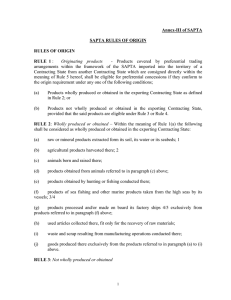 Annex-III of SAPTA SAPTA RULES OF ORIGIN RULES OF ORIGIN