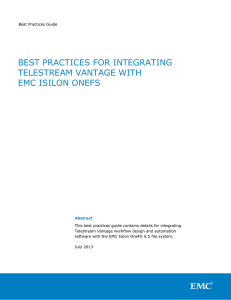 Best Practices for Integrating Telestream Vantage with EMC Isilon