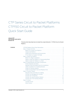 CTP150 Circuit to Packet PlatformQuick Start