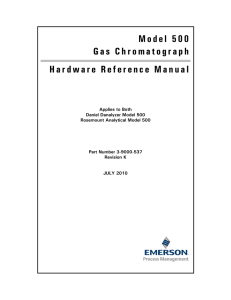 Model 500 Gas Chromatograph Hardware Reference Manual