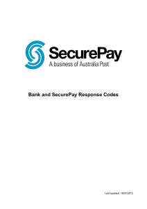 Bank and SecurePay Response Codes