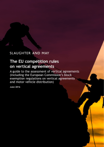 The EU competition rules on vertical agreements