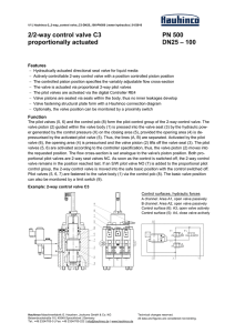 2/2-way control valve C3 PN 500 proportionally actuated