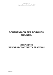 Draft Business Continuity Plan - Southend-on