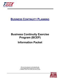 Business Continuity Exercise Program (BCEP) Information