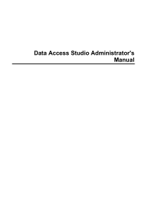 Data Access Studio Administrator`s Manual