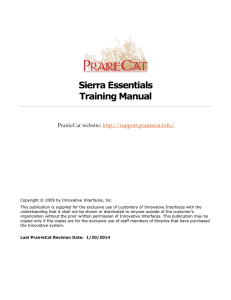 Sierra Essentials Training Manual
