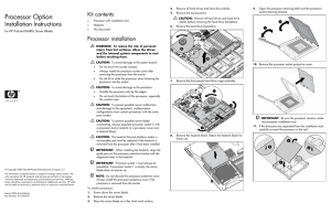 Processor Option Installation Instructions