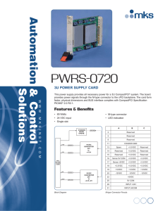 3U CompactPCI PWRS-0720 3U Power Supply