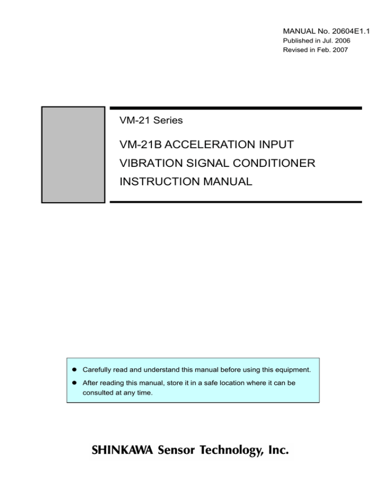 vm21b acceleration input vibration signal