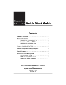 PXD1000 Quick Start Guide