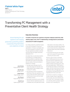 Transforming PC Management with a Preventative Client Health