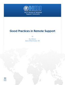 Good Practices in Remote Support