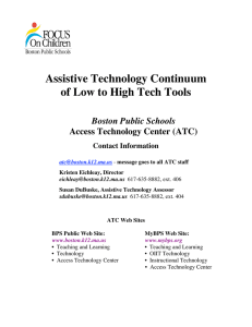 PDF Assistive Technology Continuum of Low to High Tech Tools