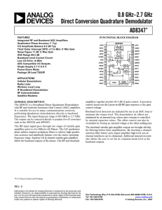 AD8347 0.8 GHz–2.7 GHz Direct Conversion Quadrature