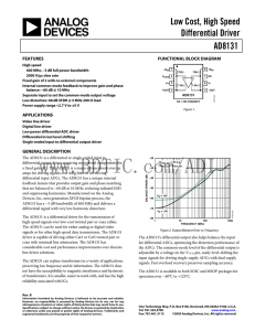 AD8131 Low Cost, High Speed Differential Driver Data Sheet (Rev. B)