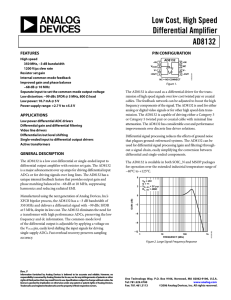 Low Cost, High Speed Differential Amplifier AD8132