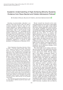 Evidence from Race-Neurtral and Holistic Admissions Policies