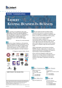 LIEBERT - KEEPING BUSINESS IN BUSINESS