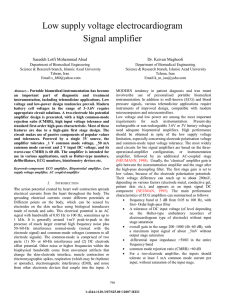 Low supply voltage electrocardiogram Signal amplifier