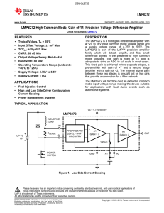 LMP8272 High Common Mode, Gain of 14, Precision Voltage