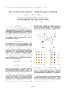 Real-time implementation of a source separation algorithm. [DAFX69]