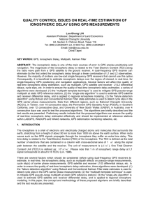 quality control issues on real-time estimation of ionospheric delay