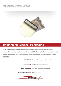 Medical Implantable Packaging Data Sheet