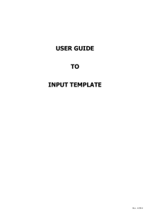 User Guide to Input Template