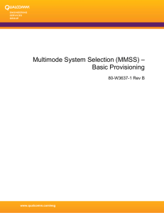 Multimode System Selection - Basic Provisioning