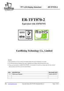 7 inch TFT LCD Display Datasheet