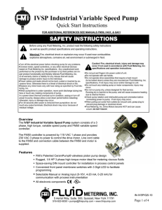 IVSP Industrial Variable Speed Pump Instructions