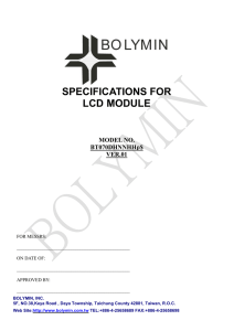 specifications for lcd module