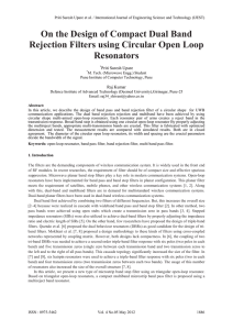 On the Design of Compact Dual Band Rejection