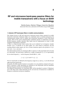 RF and microwave band-pass passive filters for mobile