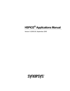 HSPICE Applications Manual - Electrical and Computer Engineering