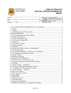 Code of Practice for Fall Protection / Work at