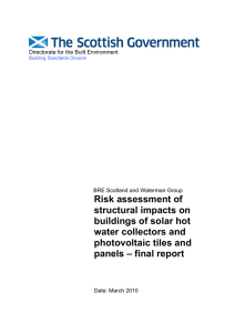 Risk assessment of structural impacts on buildings of solar hot water