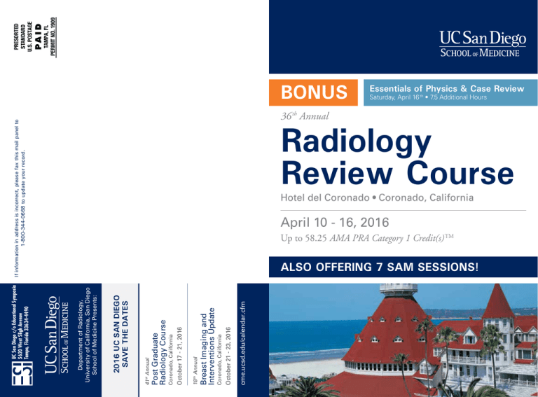 Radiology Review Course Educational Symposia UCSD