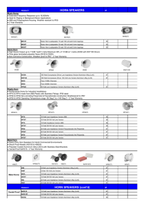 HORN SPEAKERS HORN SPEAKERS (cont`d)