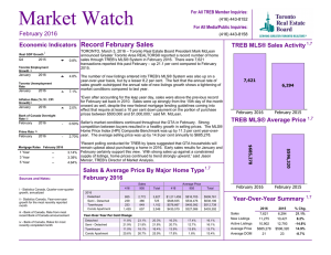 TREB Market Watch February 2016