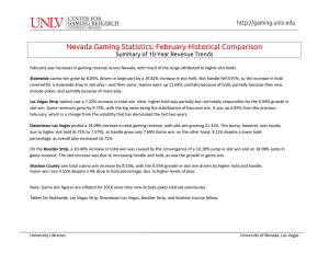 Nevada Gaming Statistics: February Historical Comparison