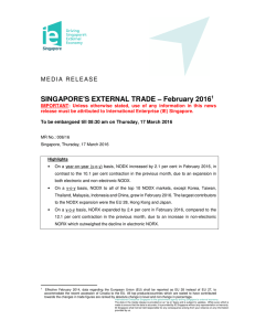 Singapore`s External Trade – February 2016