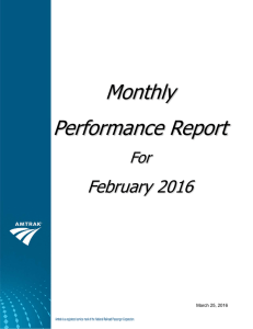 February 2016 Monthly Performance Report